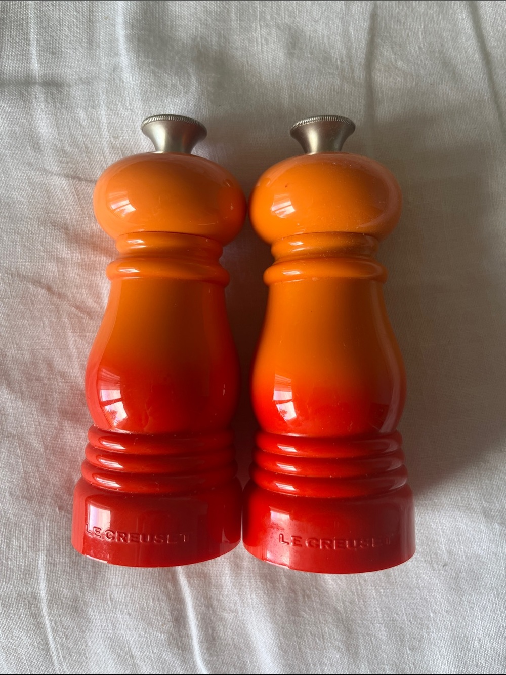 Le Creuset Orange to Red Ombre Salt and Pepper Mills
